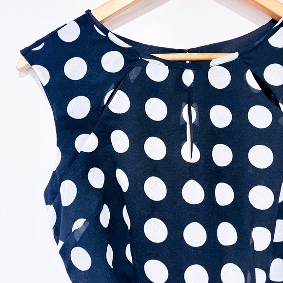 LORI M COLLECTION Black & White Polka Dot Fit & Flare Dress | Small * - Picture 3 of 6